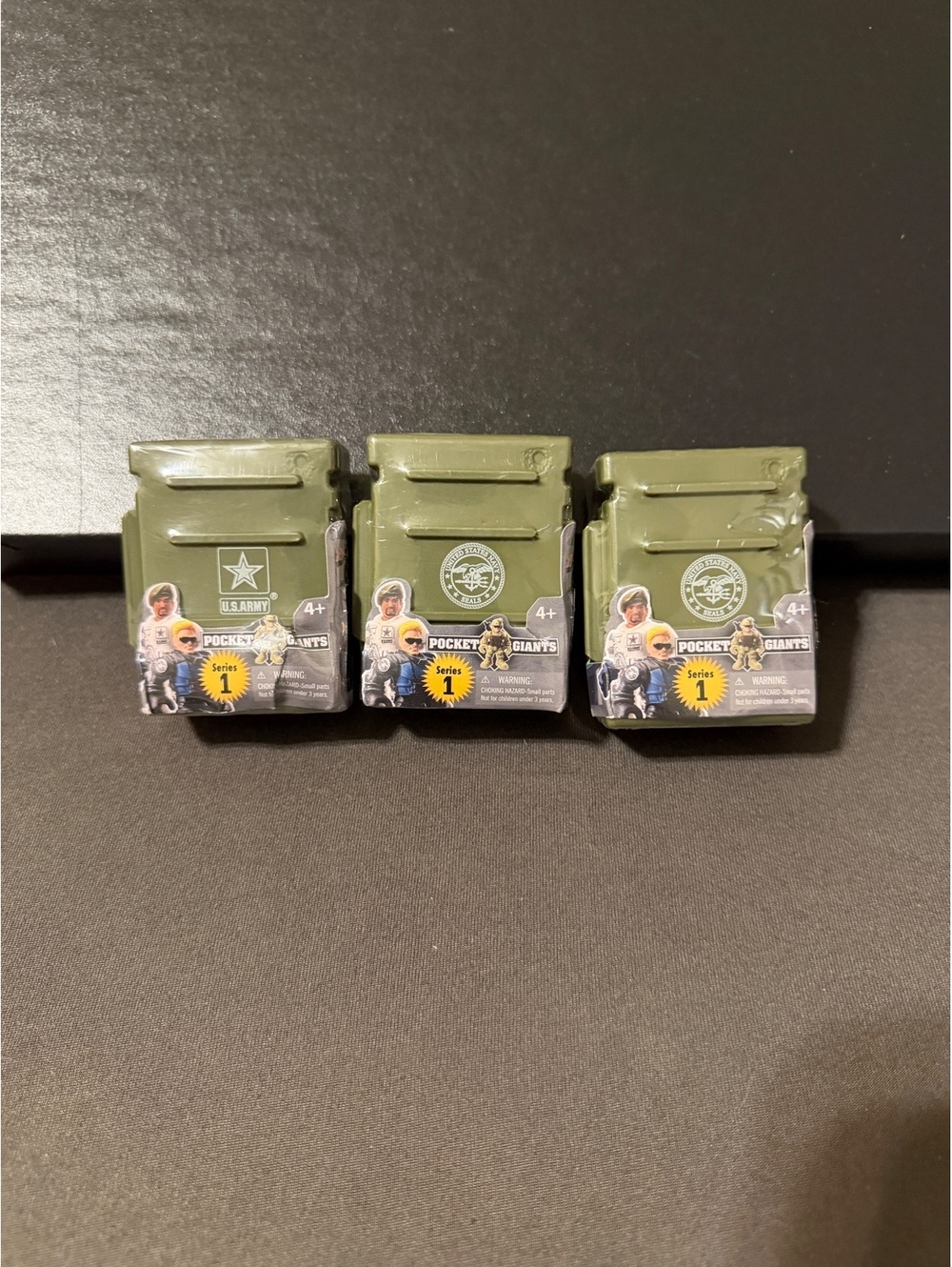 Excite Pocket Giants Series 1 U.S. Army mini figures. Set of 3.
